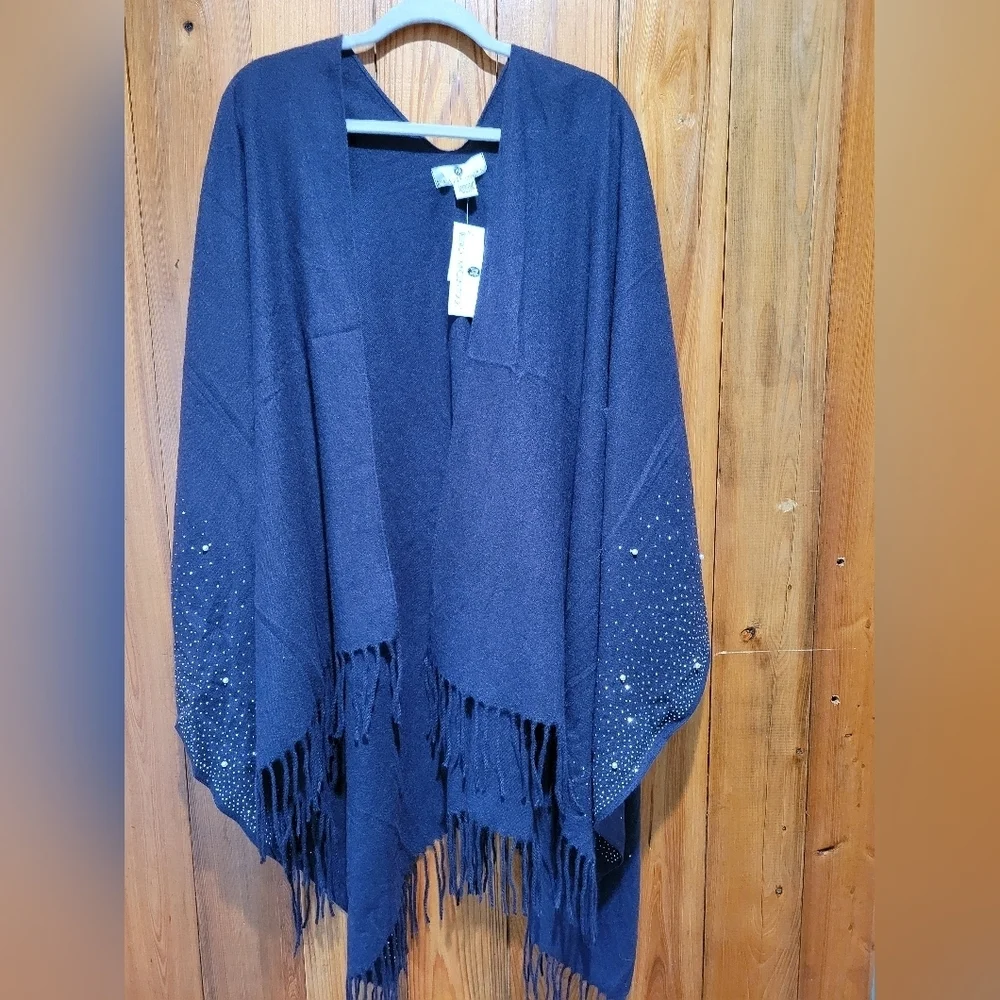 Jessica McClintock Blue Cape with Fringe